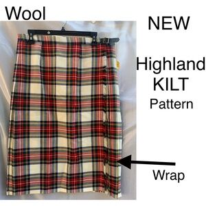 REAL 💯 TARTAN NWT wool size approx Large ‘Highland Arts’ Stewart